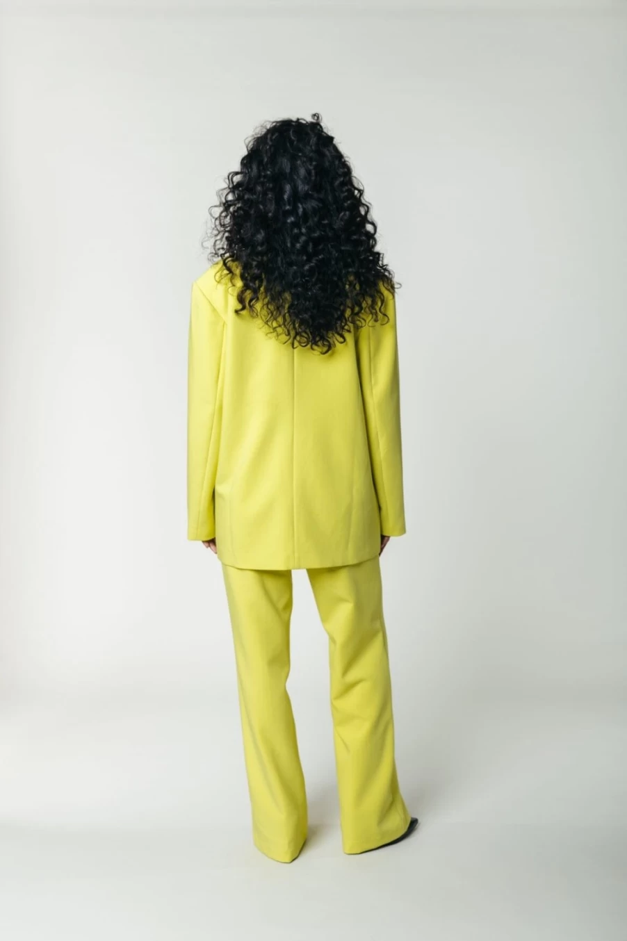 Colourful Rebel Women's Rus Uni Straight Pants in Neon Lime - High-Waisted Trendy Trousers