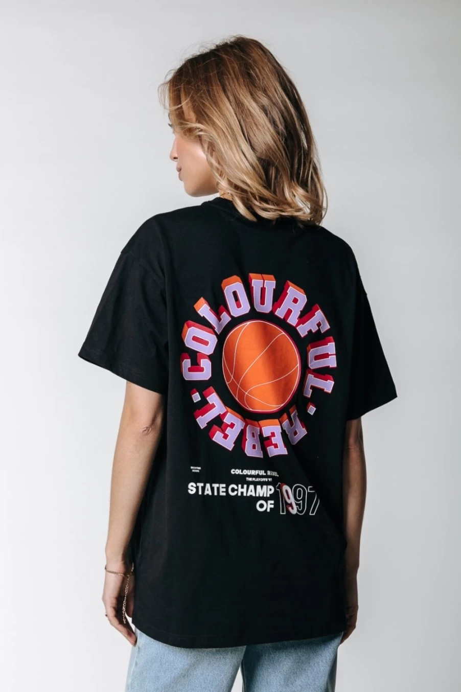 Colourful Rebel Women's State Champ Tee - Black Athletic T-Shirt