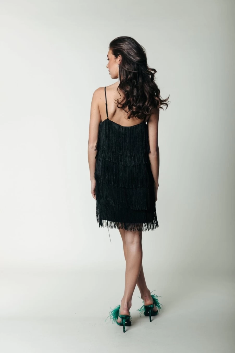 Colourful Rebel Women's Black Meriah Fringe Strap Dress - Stylish Party Outfit