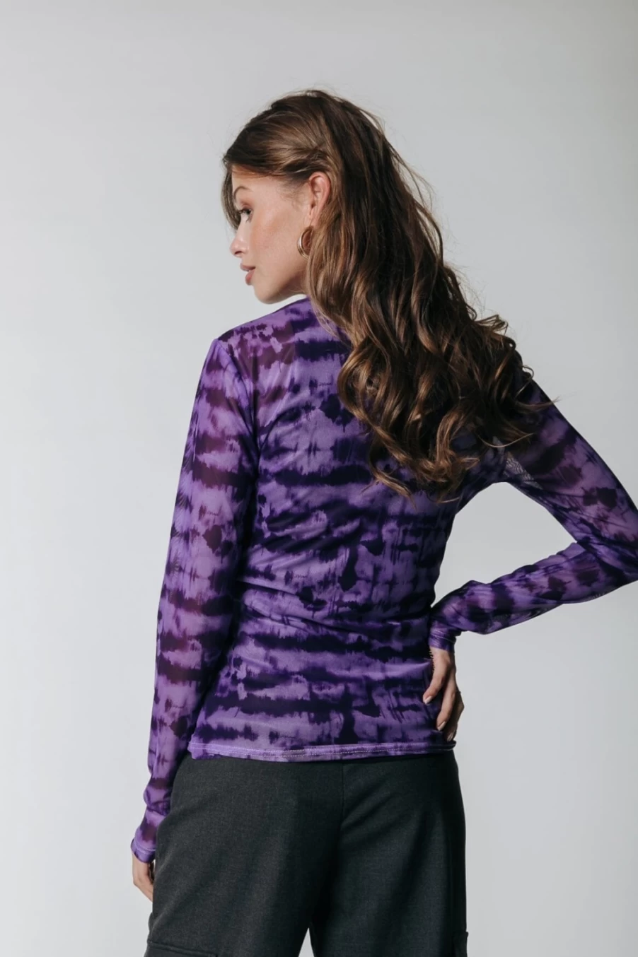 Colourful Rebel Women's Neyo Mesh Top in Light Lilac | Stylish Breathable Summer Blouse