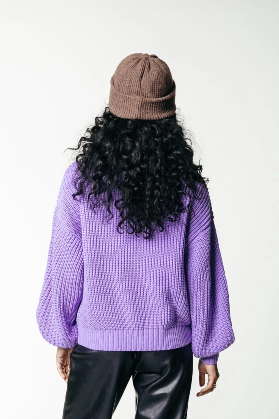 Colourful Rebel Women's Lilac Vicca Knitted Sweater | Soft Comfortable Pullover