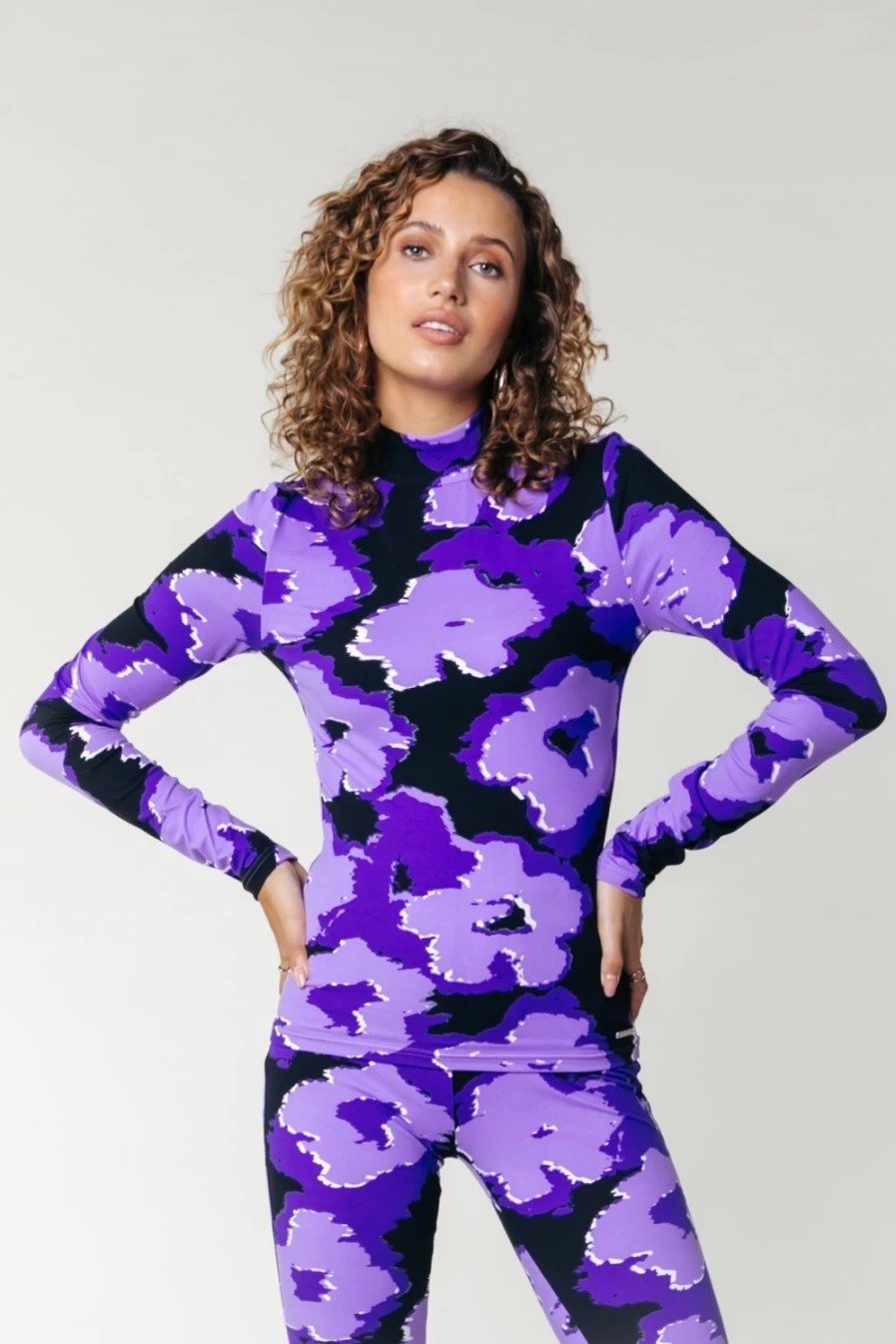 Colourful Rebel Women's Neyo Flower Top in Light Lilac | Floral Print Blouse