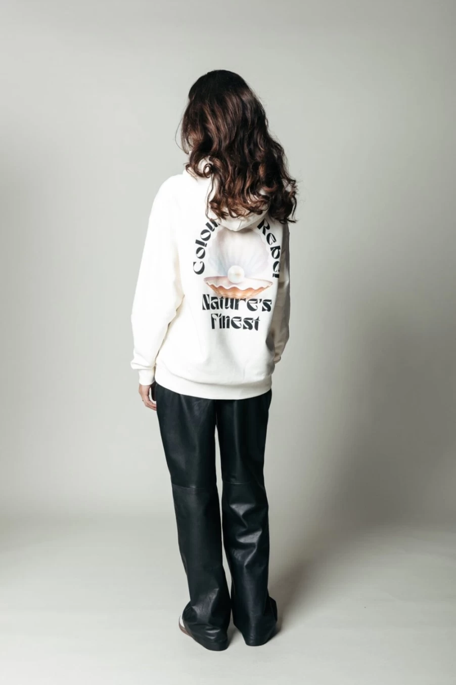 Colourful Rebel Women's Pearl Clean Hoodie in Off-White | Stylish Oversized Pullover