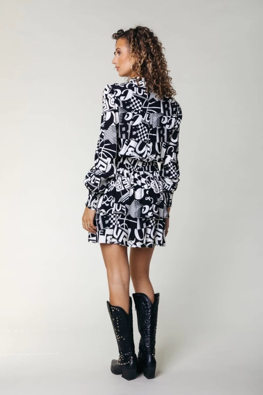 Colourful Rebel Women's Kina Ruffle Dress - Black & White Floral Summer Dress