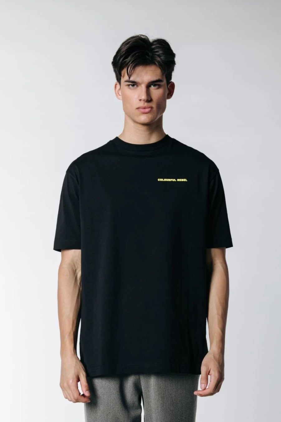 Colourful Rebel Men's Grow Tee - Black Organic Cotton T-Shirt for Men