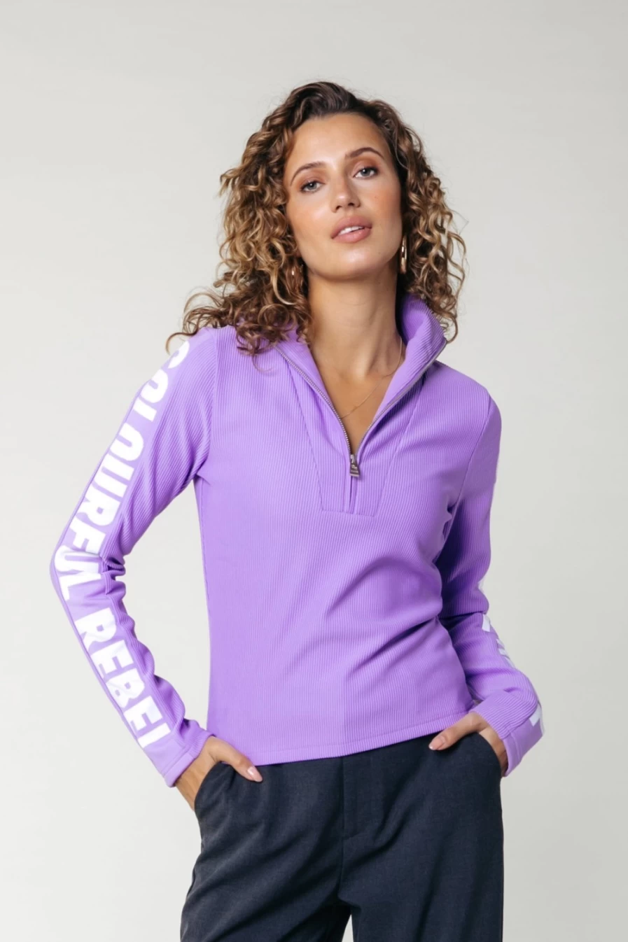 Colourful Rebel Women's Light Lilac Fine Knit Top | Doutse Style