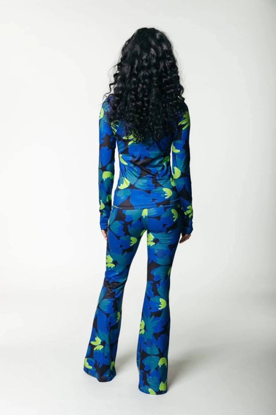 Colourful Rebel Women's Vibrant Blue Floral Print Top | Neyo Moved Flower Design