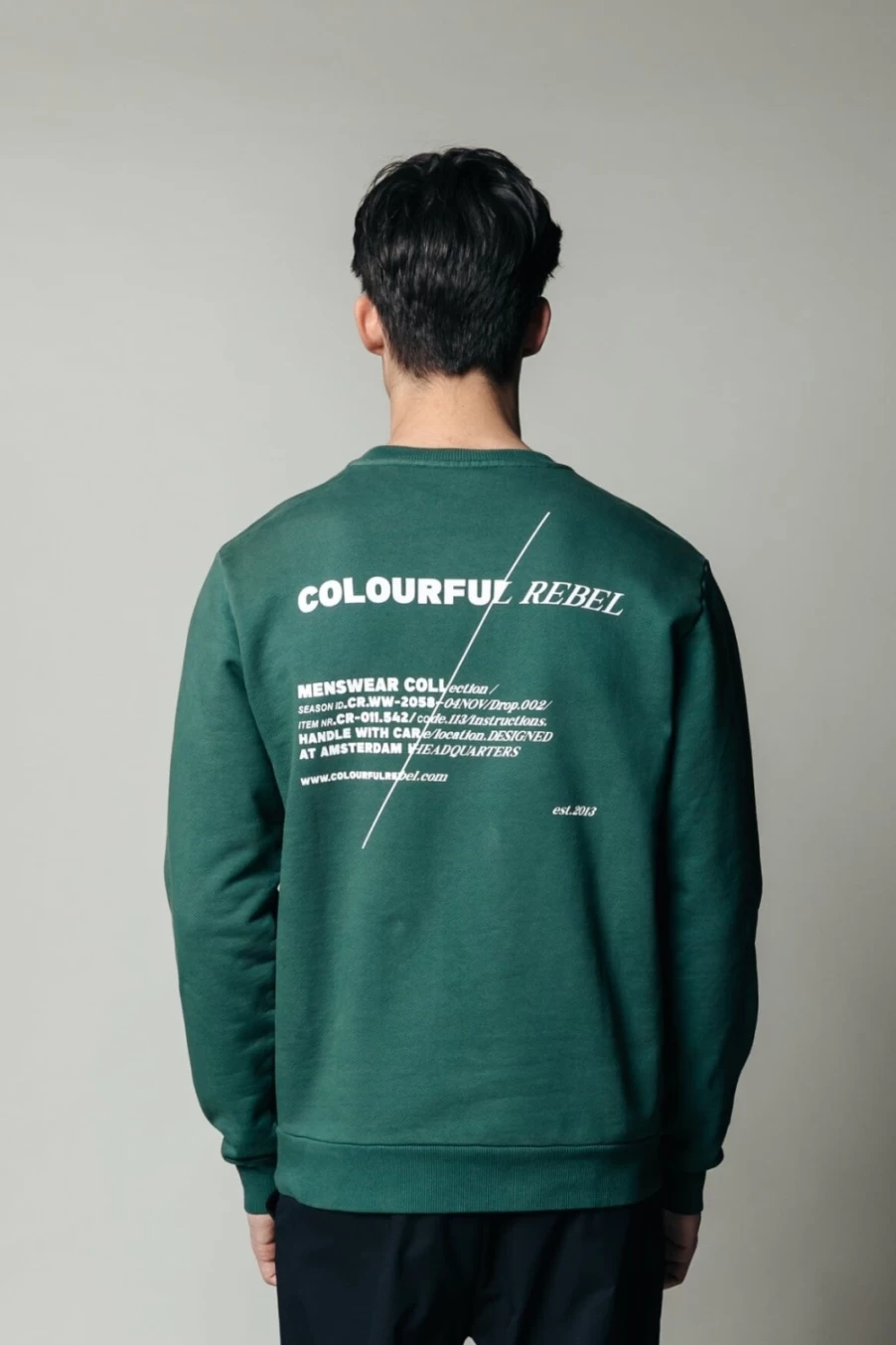 Colourful Rebel Men's Slash Sweat Dark Green Hoodie