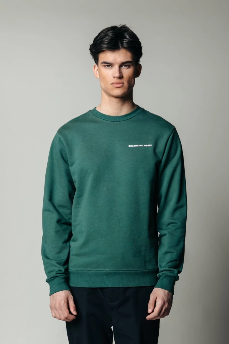 Colourful Rebel Men's Slash Sweat Dark Green Hoodie