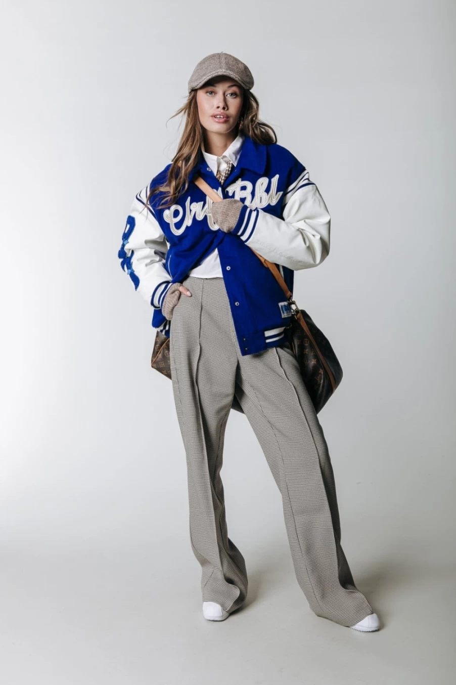 Colourful Rebel Women's Rust Check Pants in Light Brown - Stylish & Comfortable Trousers