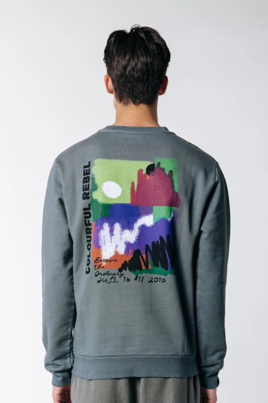 Colourful Rebel Men's Art Sweat Hoodie in Dark Grey - Stylish Streetwear Pullover