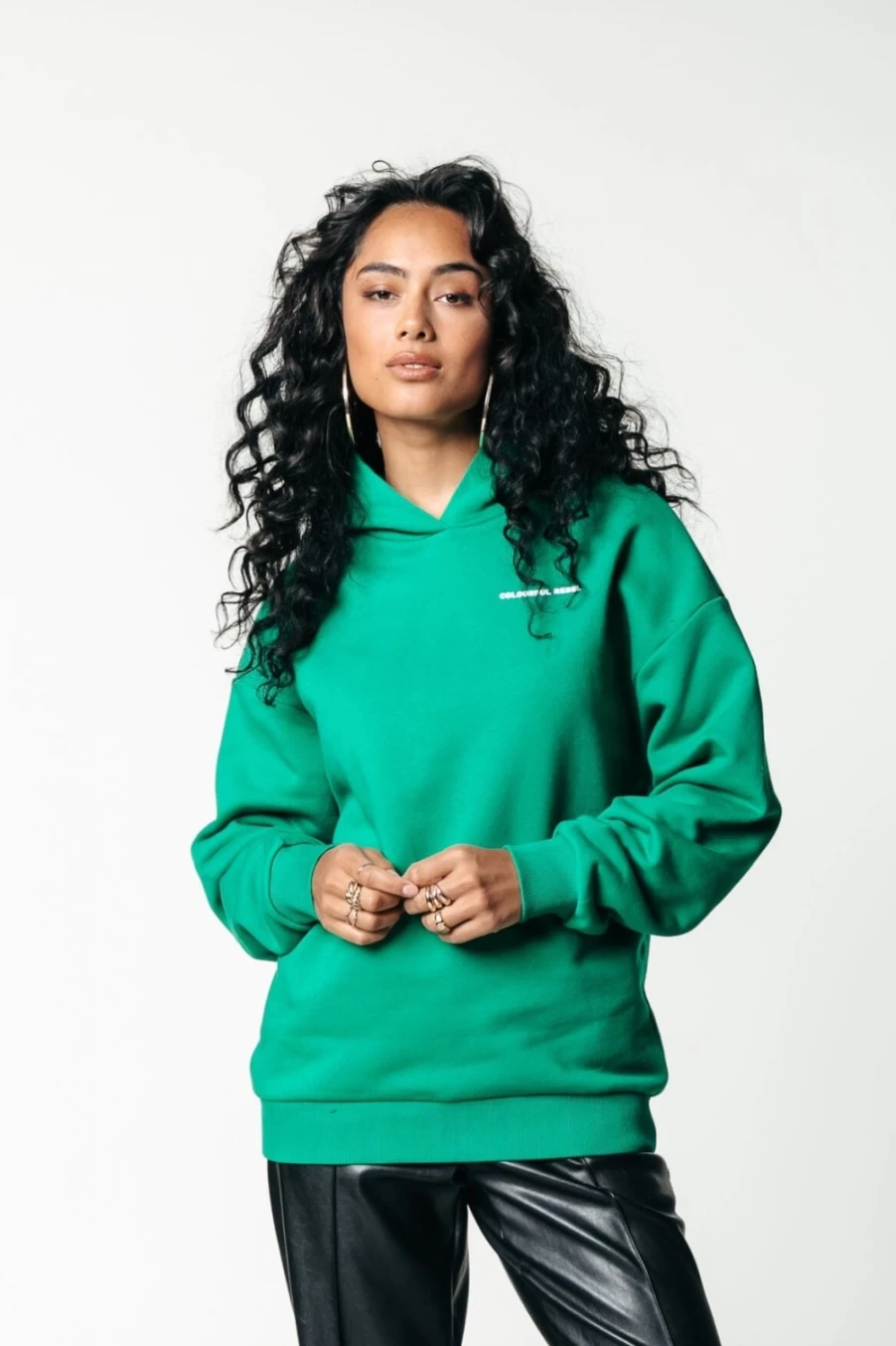 Colourful Rebel Women's Grass Green Travel Hoodie | Lightweight Comfortable Pullover