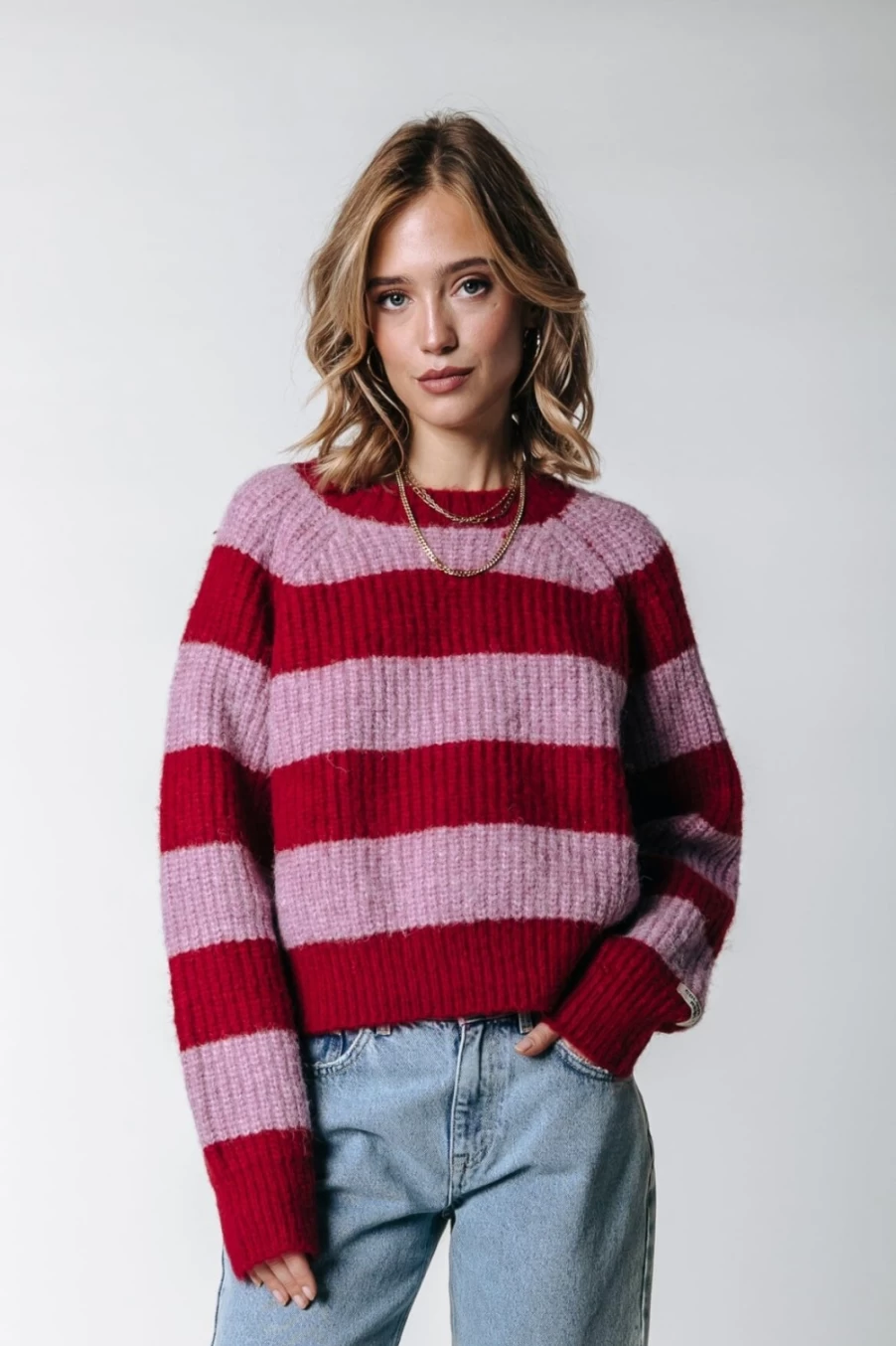 Colourful Rebel Women's Kinza Knit Red Sweater | Stylish & Comfortable