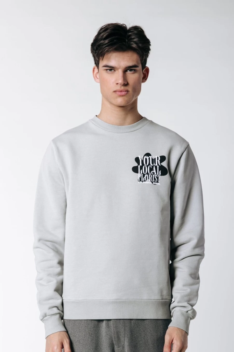 Colourful Rebel Men's Light Grey Local Florist Sweatshirt | Casual Pullover