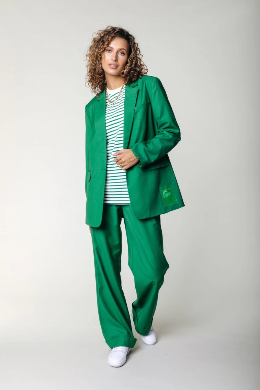 Colourful Rebel Women's Mimmi Deep Green Boyfriend Blazer | Oversized Stylish Jacket
