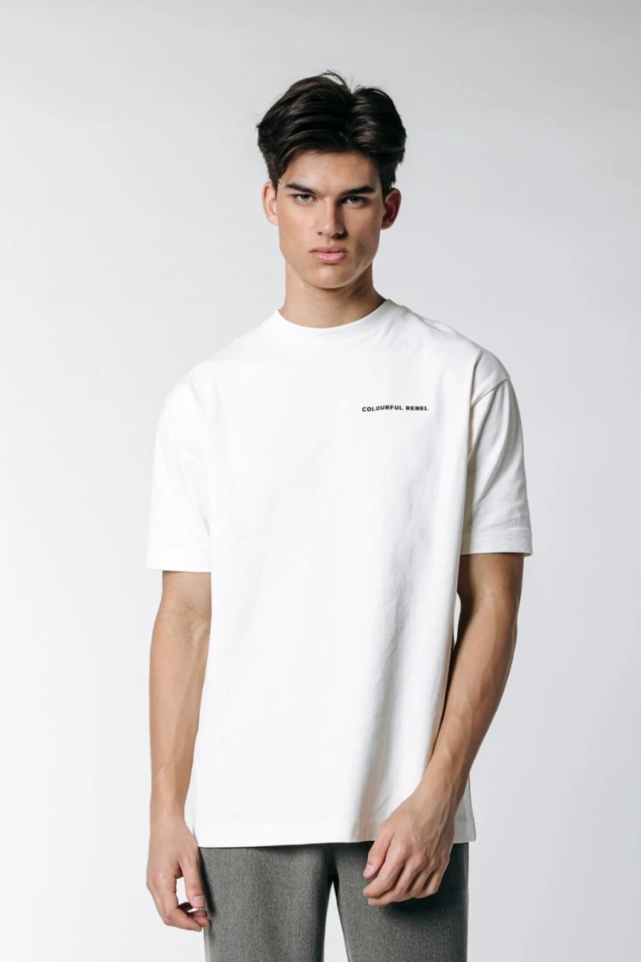 Colourful Rebel Men's Grow Tee in Off White | Stylish Cotton T-Shirt for Men