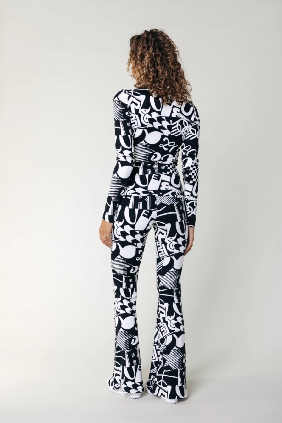 Colourful Rebel Women's Neyo Letter Top in Black and White | Stylish Graphic Print Blouse
