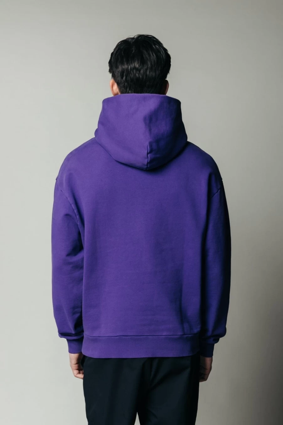 Colourful Rebel Men's Uni Logo Hoodie - Dark Purple Pullover Sweatshirt