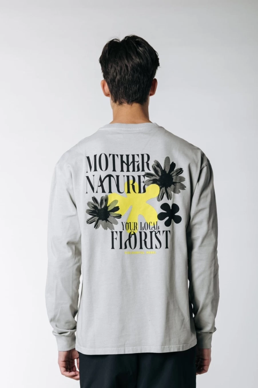 Colourful Rebel Men's Light Grey Mother Nature Long Sleeve Shirt
