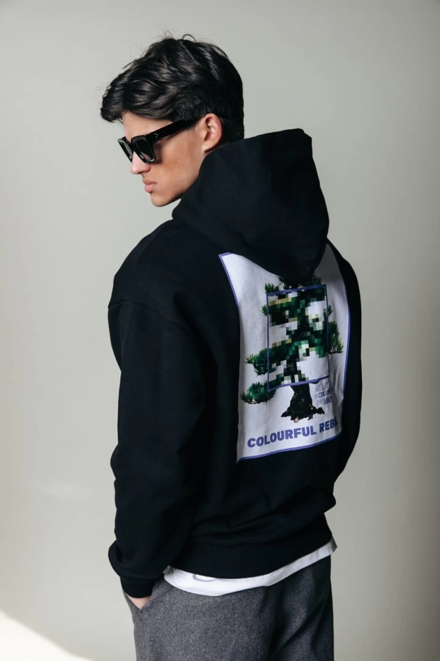 Colourful Rebel Men's Bonsai Hoodie - Black Stylish Streetwear Pullover
