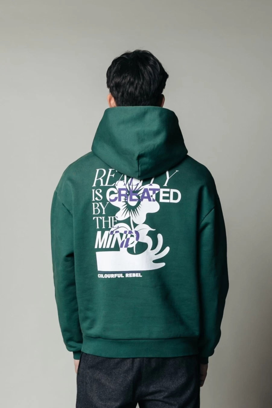Colourful Rebel Men's Dark Green Reality Hoodie - Streetwear Pullover