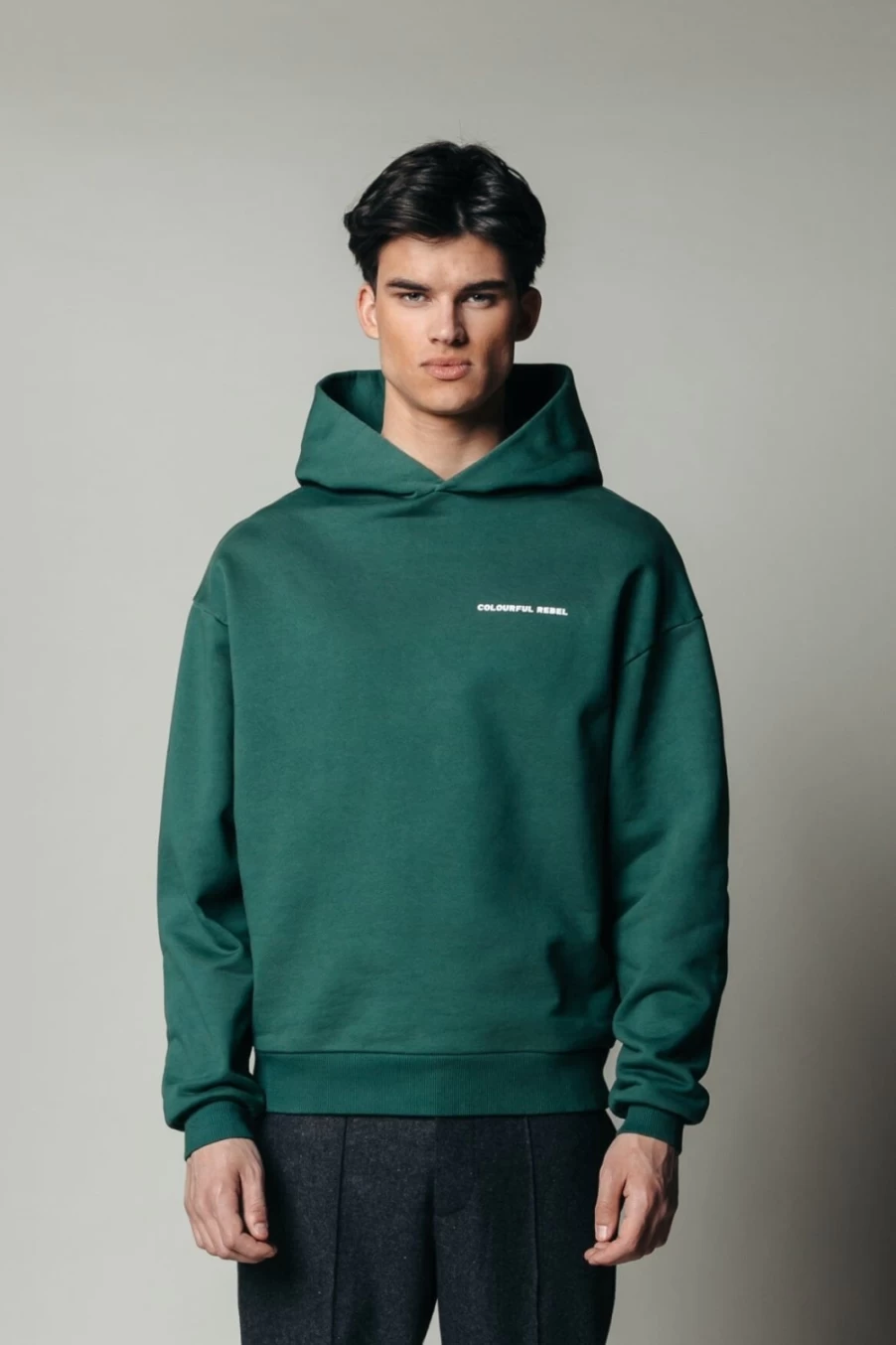 Colourful Rebel Men's Dark Green Reality Hoodie - Streetwear Pullover
