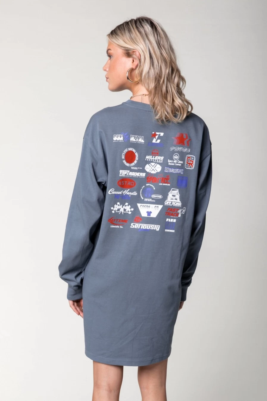 Colourful Rebel Women's Dark Grey Graphic Tee Dress - Stylish Casual Streetwear