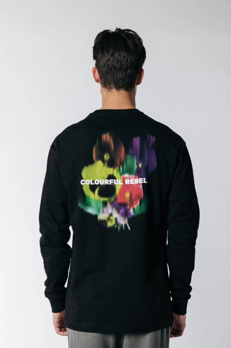 Colourful Rebel Men's Black Paper Violas Long Sleeve Shirt